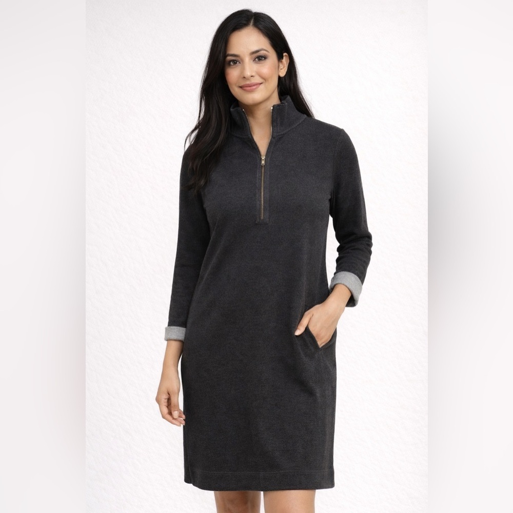 9.  TOMMY BAHAMAS Charcoal & Gray REVERSIBLE Zip-Up DRESS